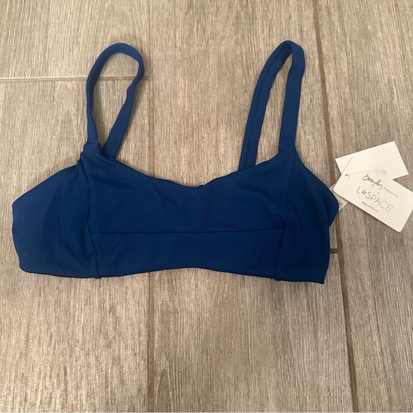 L*Space Jess Eco Repreve x Everyday Pursuits Collab Bikini Top Large Cobalt Blue - Picture 2 of 2